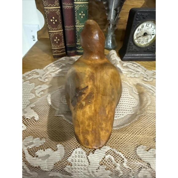 Vintage Hand Carved Wooden Duck Mallard Decoy Figure Rustic Cabin Lodge Decor - Picture 6 of 8
